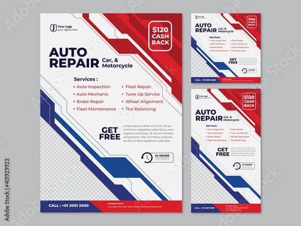 Obraz Auto Repair Flyer Template