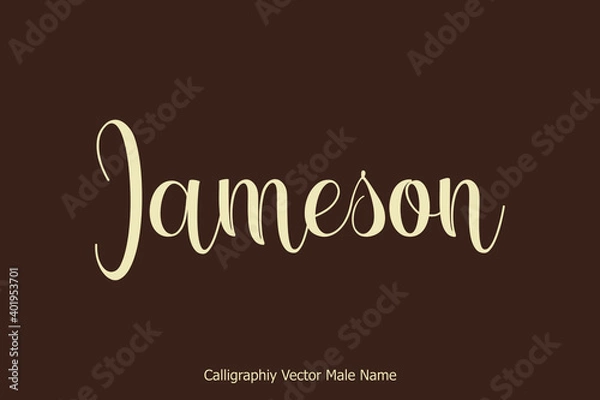 Fototapeta Jameson Male Name in Cursive Typescript Typography Text