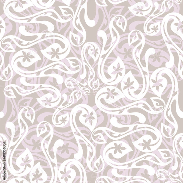 Fototapeta Seamless vector pattern with curves elements