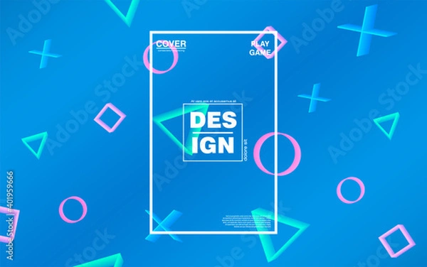 Fototapeta Background with geometric 3d figures