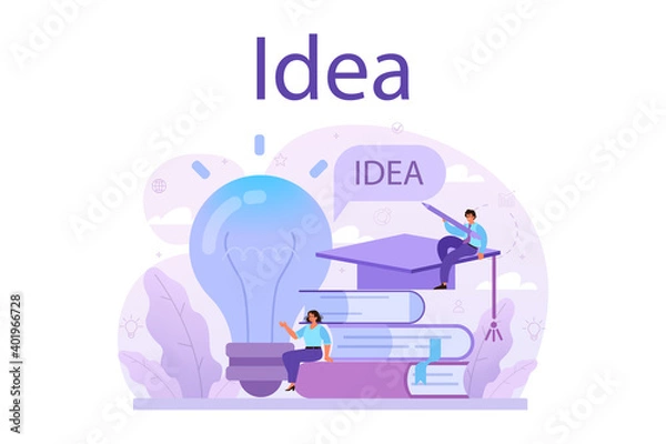 Fototapeta Idea concept. Creative innovation and brainstorm. Solution generation