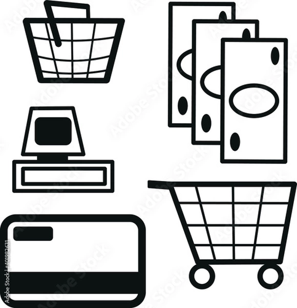 Obraz shopping cart icons. vector illustrations