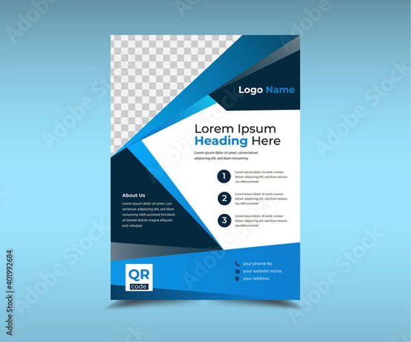 Obraz Modern publication poster, Business Flyer Layout, corporate Business Flyer poster design, flyers design template, a4 flyer, Flyer poster design
