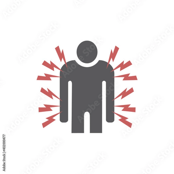 Fototapeta Pain in the body icon. Vector icon for web graphic.