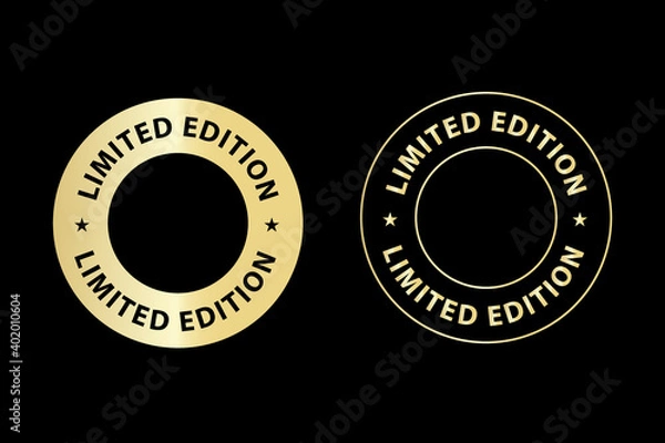 Fototapeta limited edition vector icon, golden color isolated on black background