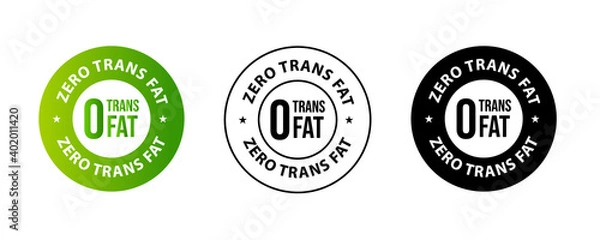 Fototapeta zero trans fat vector icon set, product package design elements