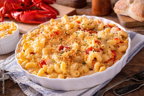 Fototapeta Lobster Mac and Cheese