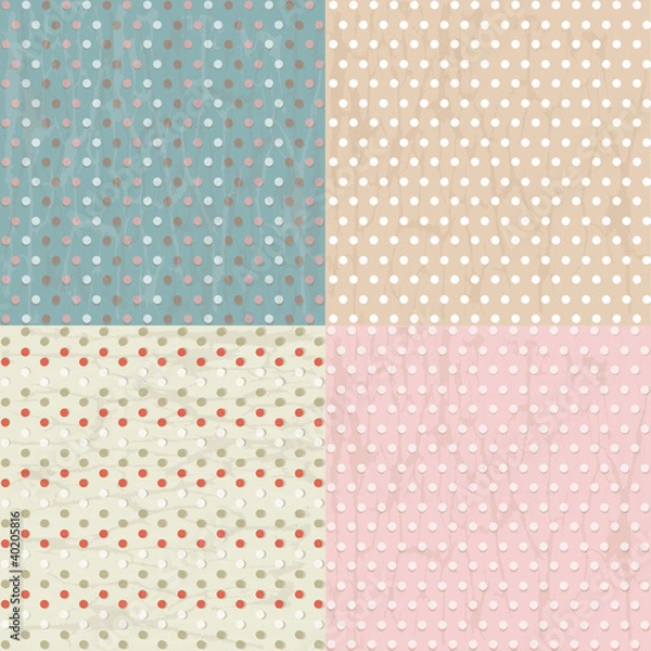 Obraz Vintage Paper With Polka Dots Set