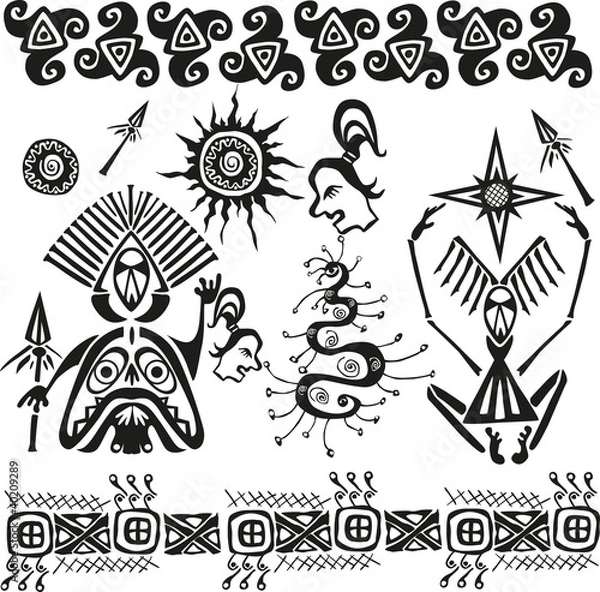 Obraz primitive african pagan figures