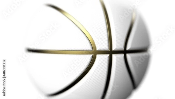 Fototapeta Basketball and Particles. 3D illustration. 3D high quality rendering. 3D CG.	