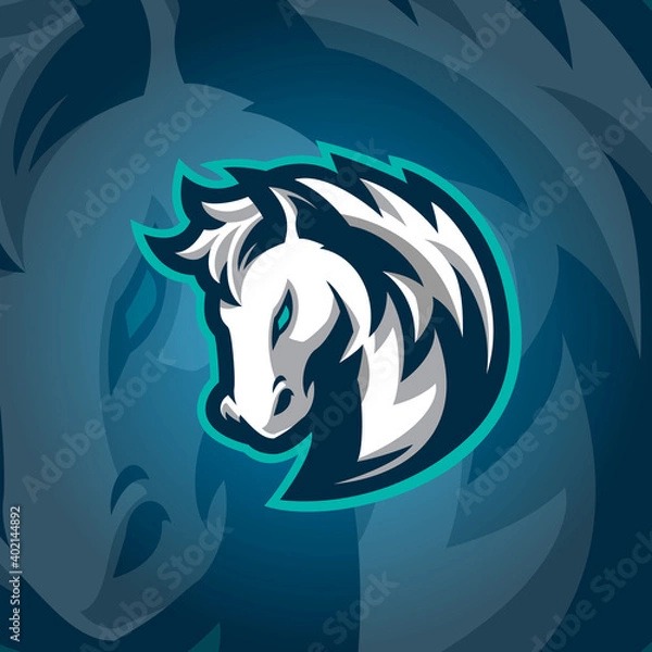 Obraz horse head mascot logo design vector with concept style for badge, emblem and tshirt printing.