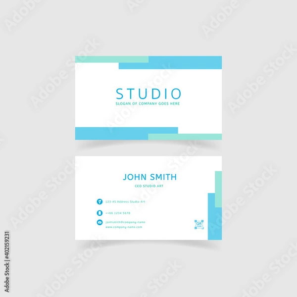 Obraz minimalism and clean business card template. color pastels composition. vector illustration.