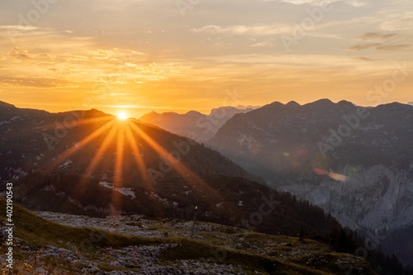 Obraz Hiking in Totes Gebirge mountains in Austrian Alpes