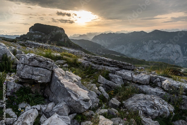 Obraz Hiking in Totes Gebirge mountains in Austrian Alpes