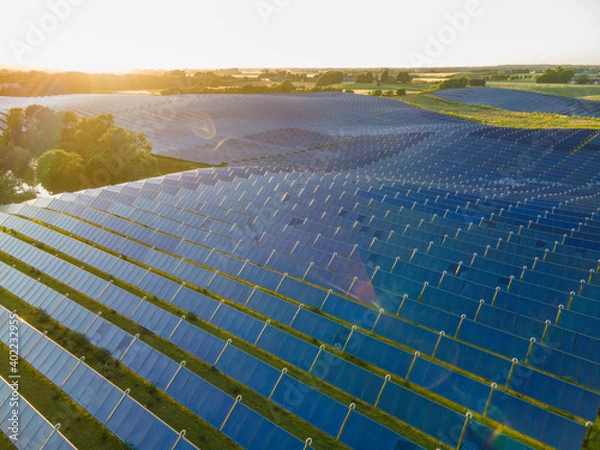 Obraz Solar panels on power station