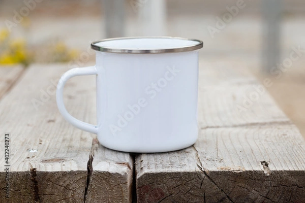 Obraz 11oz Camp MUG Mock Up with lifestyle background