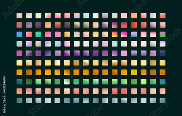 Fototapeta Mega set collection swatches soft pastel gradients palettes combinations