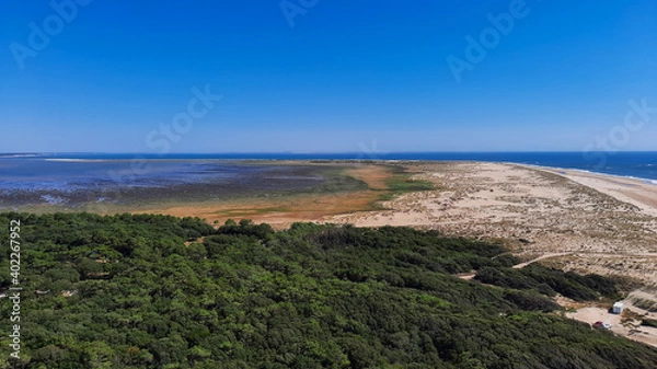 Fototapeta La Coubre in La Tremblade with ocean atlantic view lighthouse from Charente Maritime France