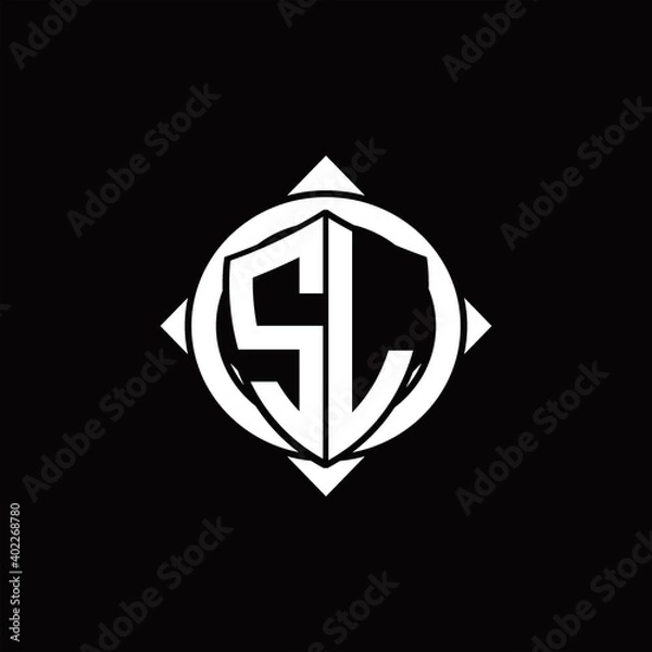 Obraz SL Logo monogram isolated circle rounded with compass shape