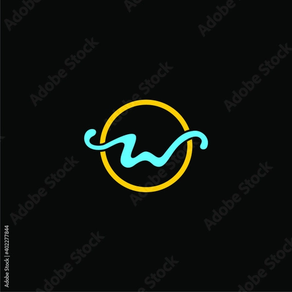 Obraz letter w wave logo design