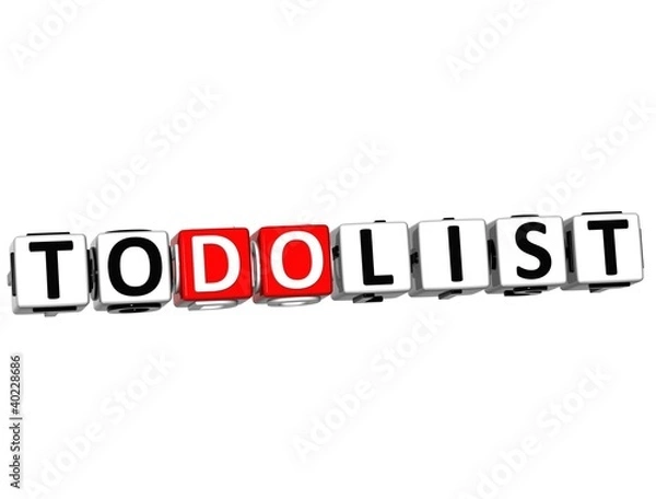 Obraz 3D To Do List Cube text