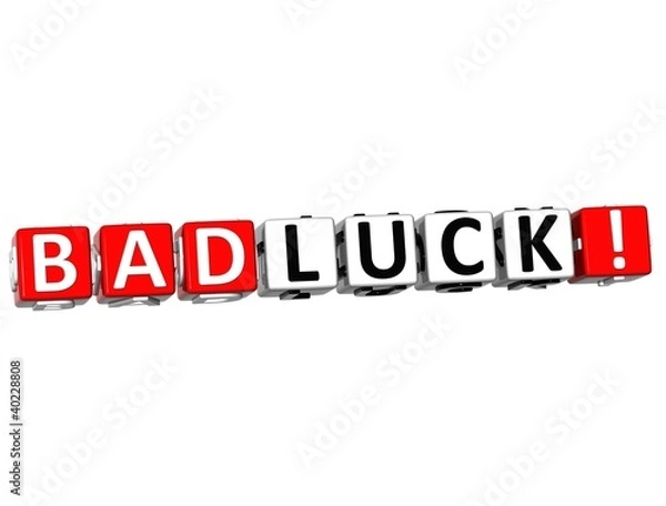 Fototapeta 3D Bad Luck Cube text