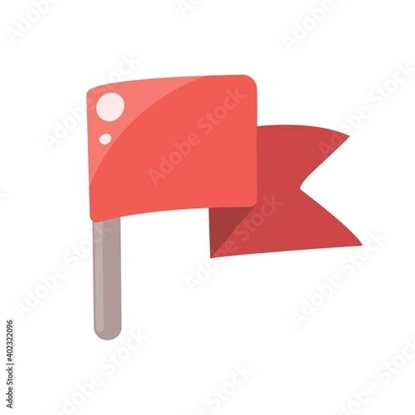 Obraz Red flag isolated on white background. Vector illustration.