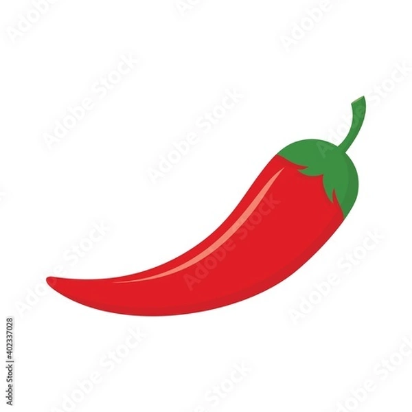 Fototapeta Hot chili pepper vector illustration. Red hot chili design vector.
