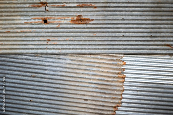 Fototapeta Rusted galvanized iron plate and background photo