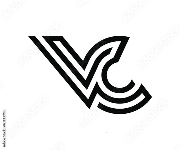 Fototapeta VC logo design concept by Adobe illustrator EPS version 10