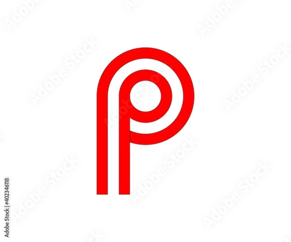 Fototapeta P logo type design concept
