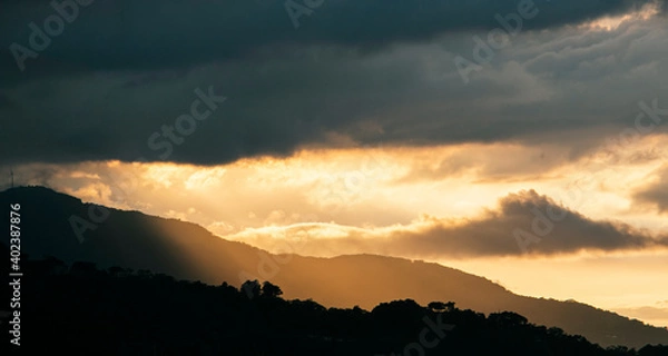 Fototapeta sunset in the mountains