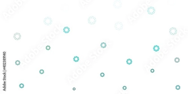 Fototapeta Light blue, green vector background with bubbles.