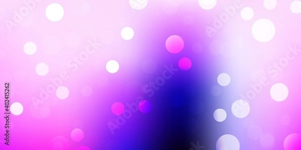 Fototapeta Light purple, pink vector background with bubbles.