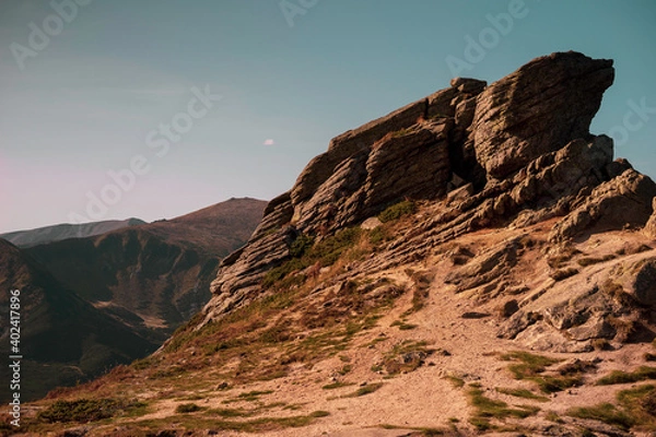 Obraz sunset over the mountains