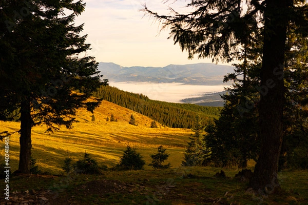 Obraz sunset in the mountains