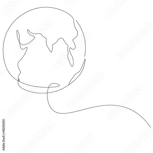Fototapeta World map outline, eart day concept, vector illustration