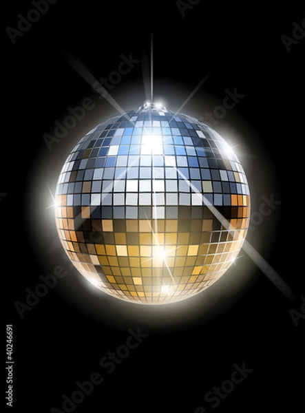 Obraz Mirror Disco Ball Vector Ilustration EPS10. Przezroczysty