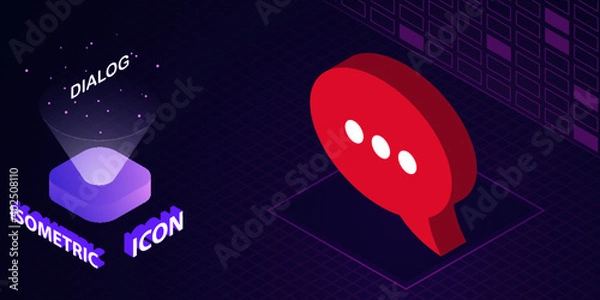 Obraz Dialog isometric icon. Vector illustration. 3d concept
