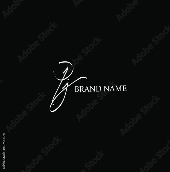 Fototapeta Initial PJ beauty monogram and elegant logo design