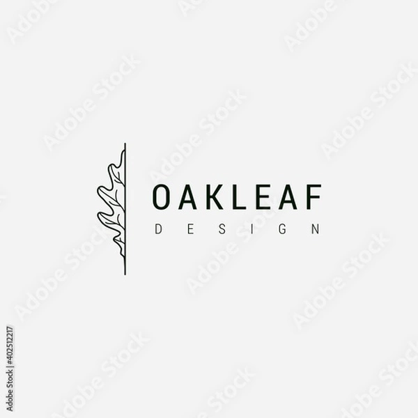 Obraz Oak leaf logo design illustration vector template