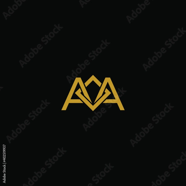 Fototapeta initial letter AA or A minimal concept logo graphic design vector 