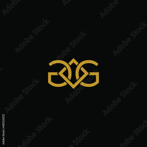 Obraz initial letter GG or G minimal concept logo graphic design vector