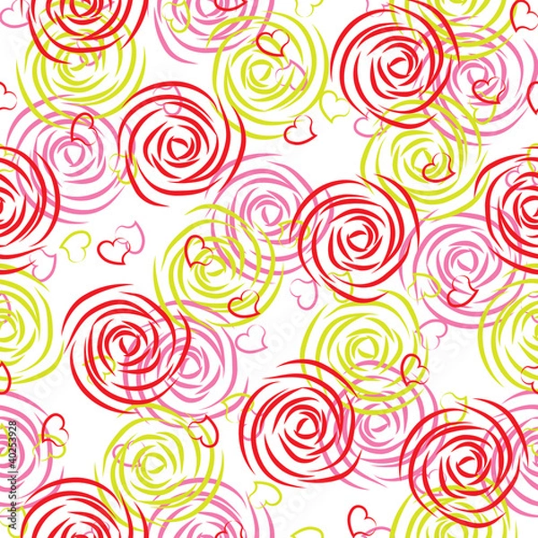 Fototapeta Seamless pattern of roses