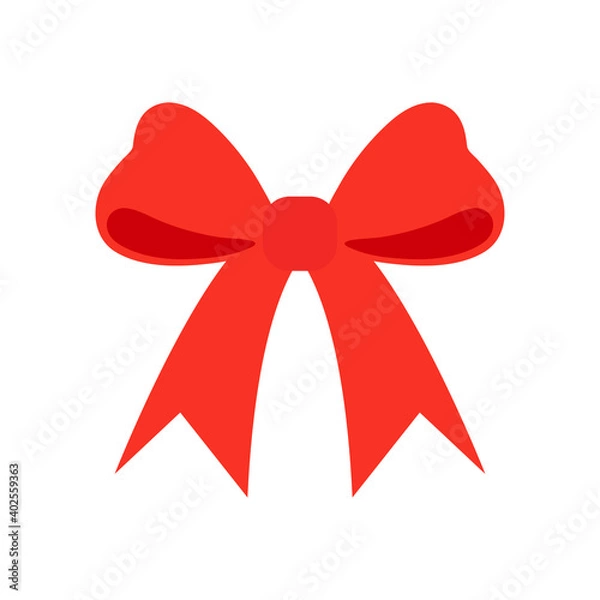 Fototapeta Christmas and New Year's red bow. vector illustration