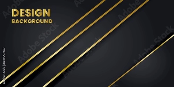 Fototapeta Vector color elegant abstract geometric banner with gold shapes.