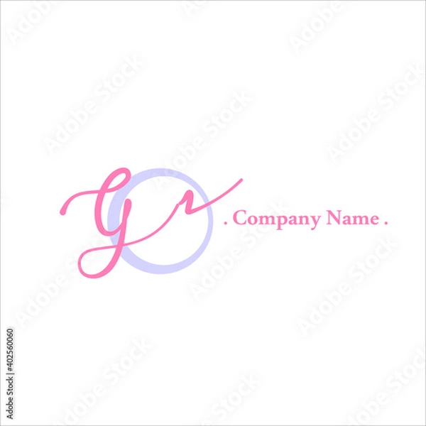 Fototapeta G Z GZ Initial handwriting or handwritten logo for identity