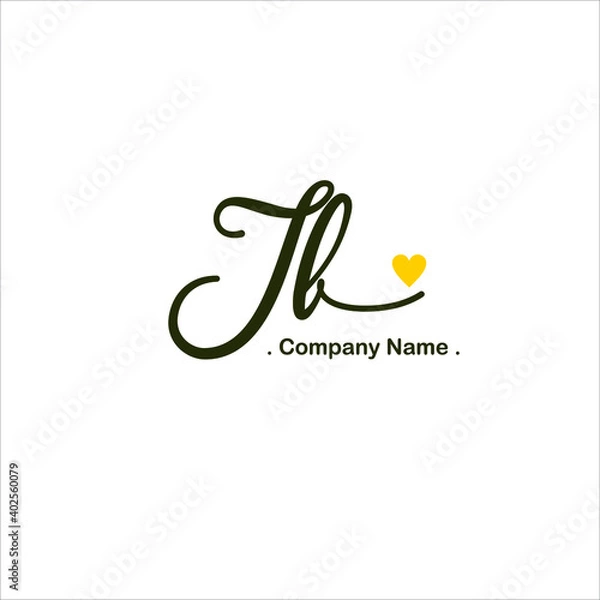 Fototapeta I B IB Initial handwriting or handwritten logo for identity