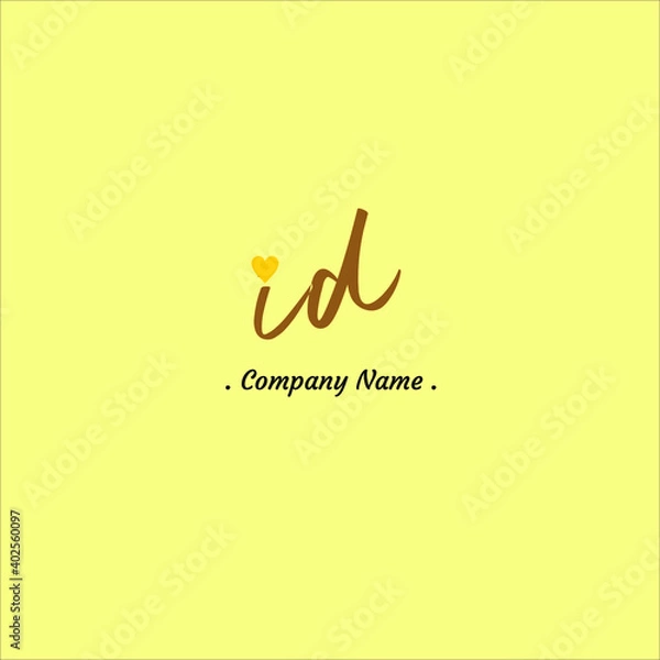 Fototapeta I D ID Initial handwriting or handwritten logo for identity
