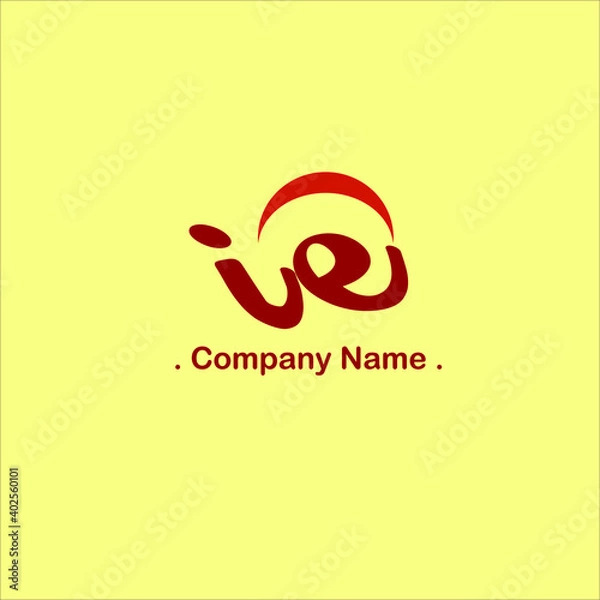 Fototapeta I E IE Initial handwriting or handwritten logo for identity